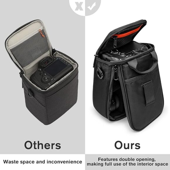 S-ZONE Dual-Open Camera Bag Waterproof Case  - Black - Picture 4 of 13
